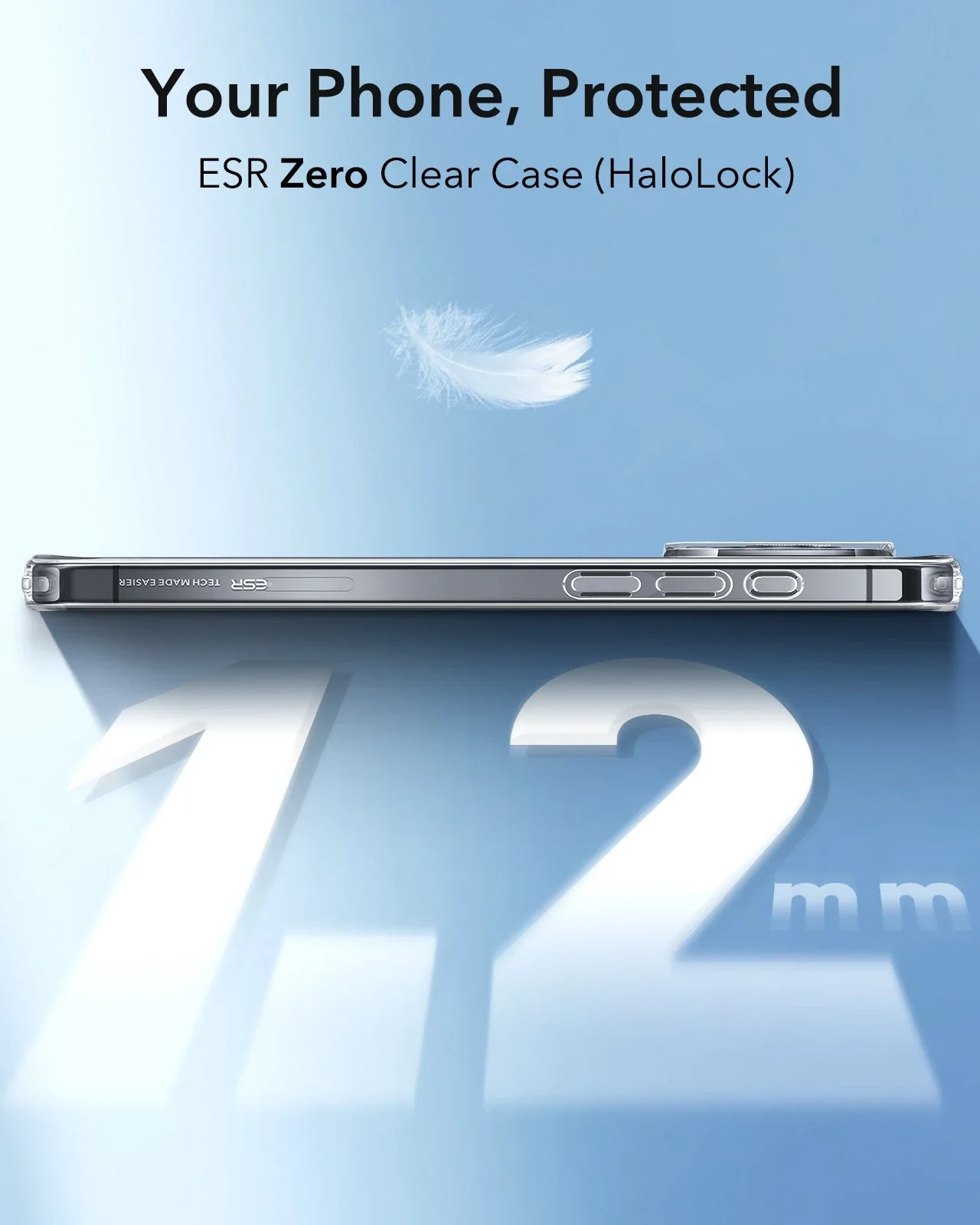iPhone 16 Zero Clear Case (HaloLock) - Frosted Light Blue - Image 2