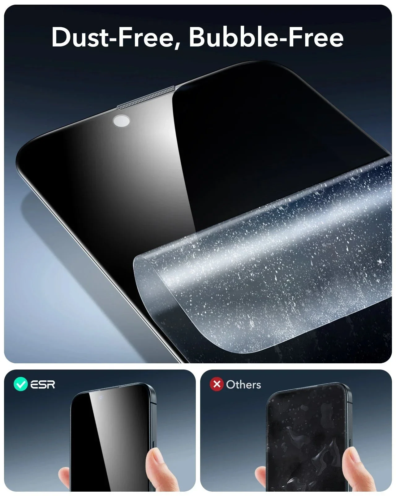 iPhone 16e/14/13 Pro/13 UltraFit Armorite Privacy Screen Protector - 3 Pack - Image 5