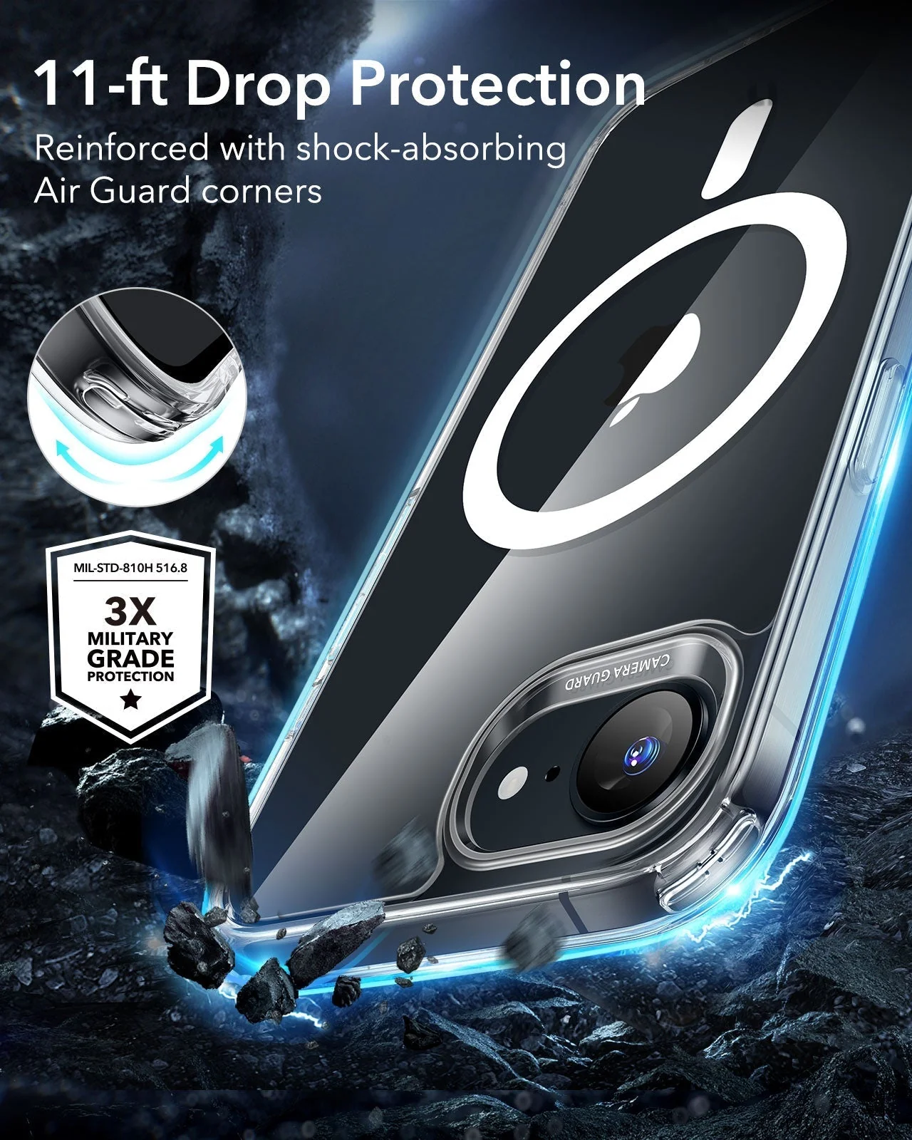 iPhone 16e HaloLock Classic Hybrid Case Privacy Protection Bundle - Clear - Image 5