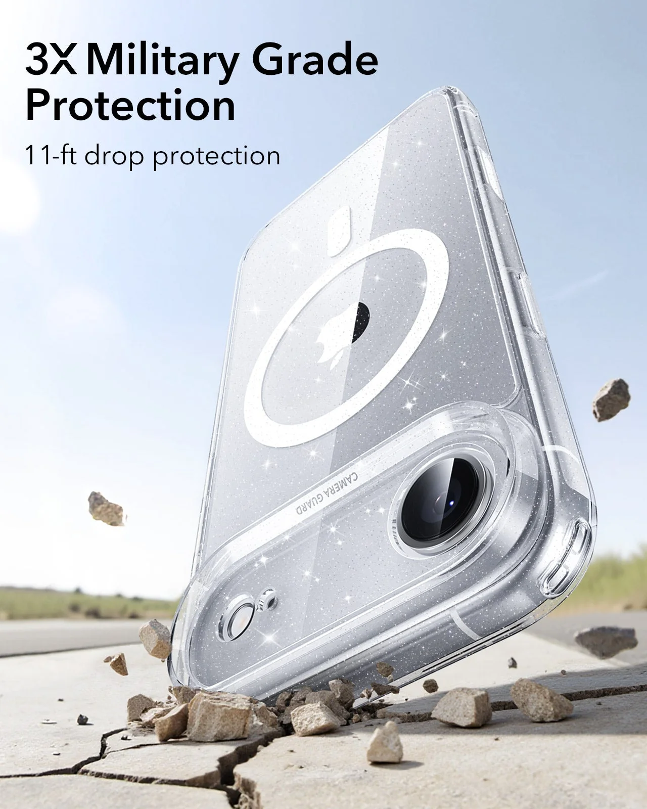 iPhone Air Classic Hybrid Magnetic Case (Camera Control) - Clear Shimmer - Image 4