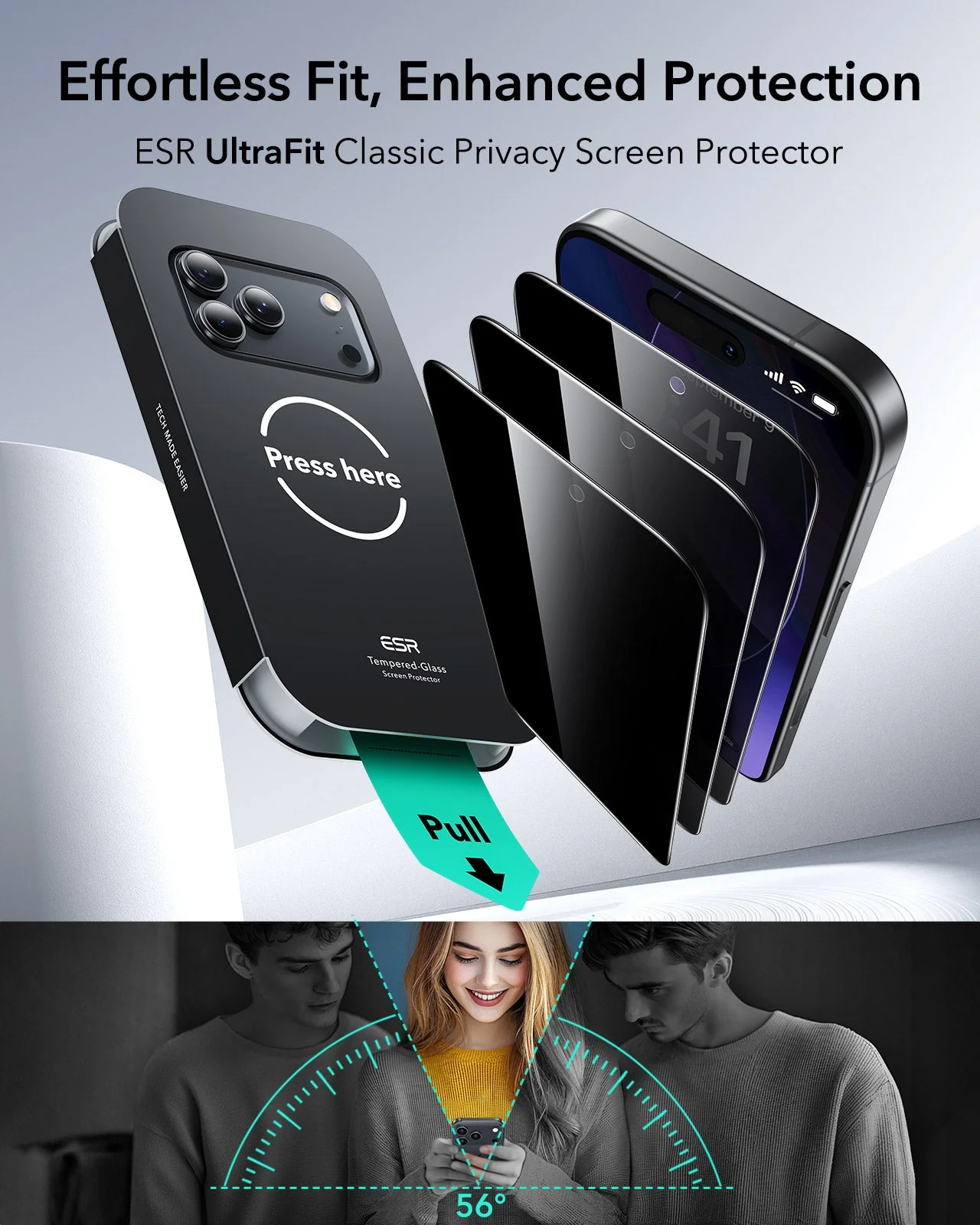 iPhone 17 Pro UltraFit Classic Privacy Screen Protector - 3 Pack - Image 2