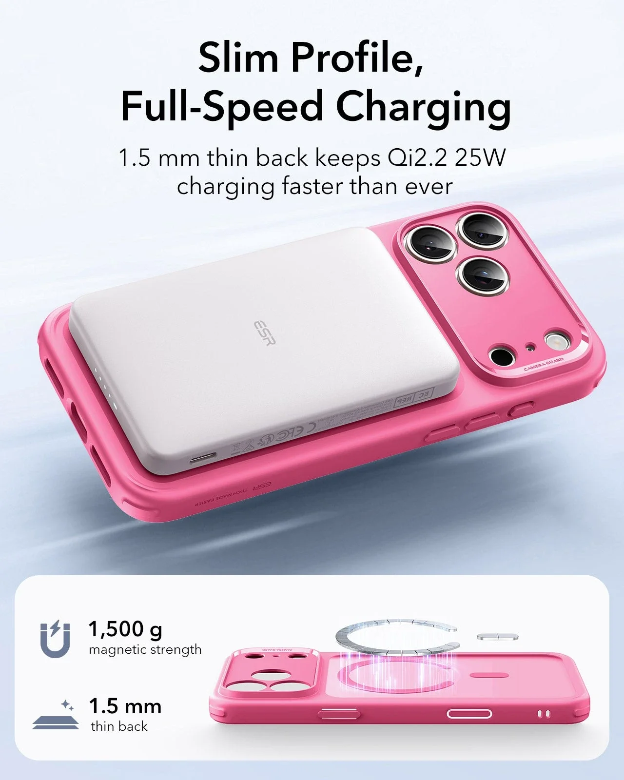 iPhone 17 Pro Max Classic Hybrid Magnetic Case (Camera Control) - Frosted Pink - Image 5