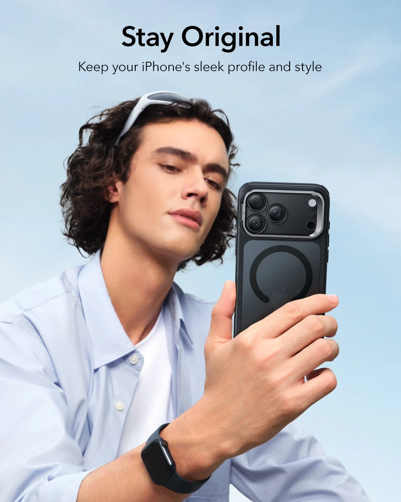 iPhone 17 Pro Classic Hybrid Magnetic Case (Camera Control, Stash Stand) - Frosted Black - Image 8