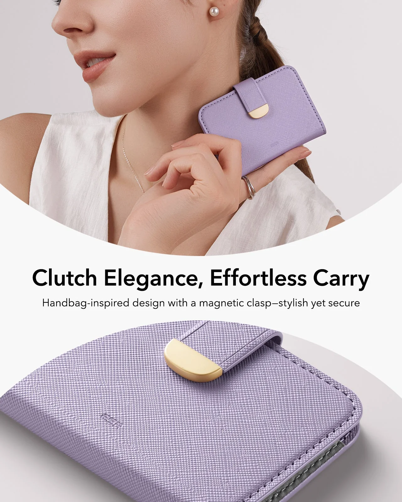 Aura Clutch Magnetic Wallet - Lavender - Image 8
