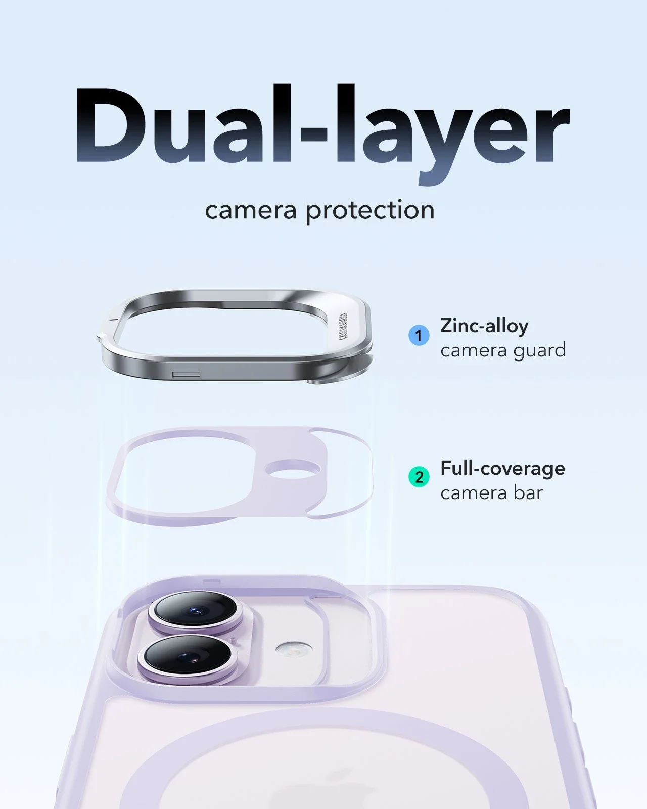 iPhone 17 Bundle Classic Hybrid Magnetic Case (Camera Control, Stash Stand) and Armorite Screen Protector - Frosted Light Purple - Image 6