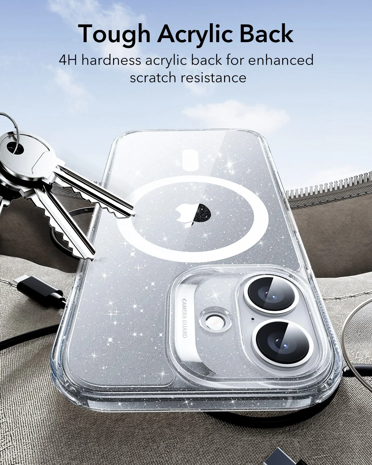 iPhone 17 Classic Hybrid Magnetic Case (Camera Control) - Clear Shimmer - Image 7