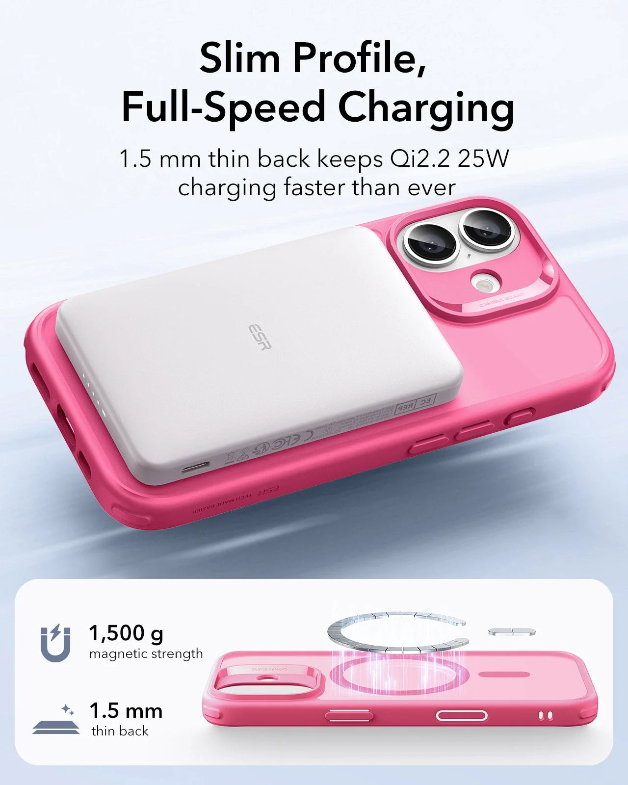 iPhone 17 Classic Hybrid Magnetic Case (Camera Control) - Frosted Pink - Image 5