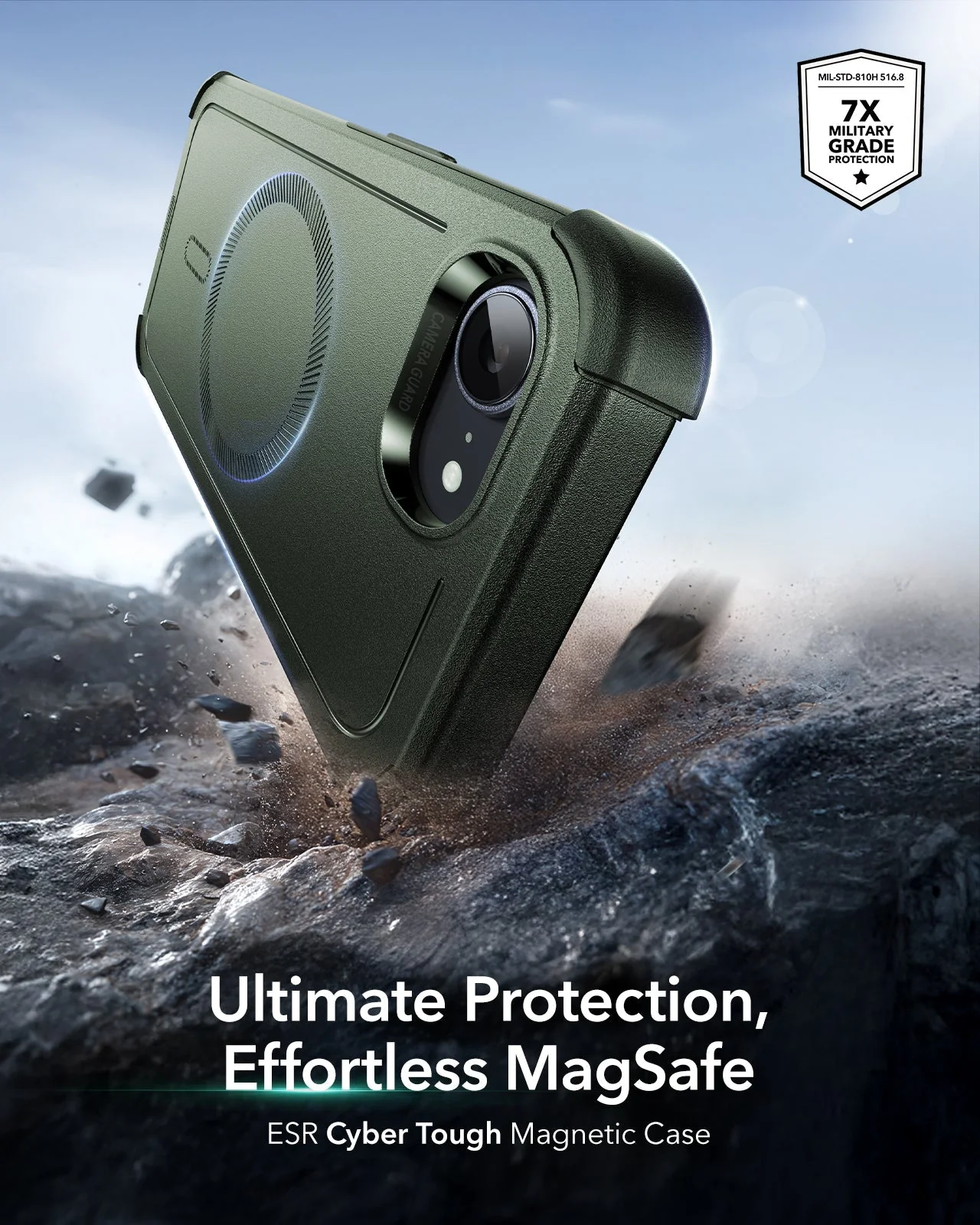 iPhone 17e Cyber Tough Magnetic Case - Olive Green - Image 2