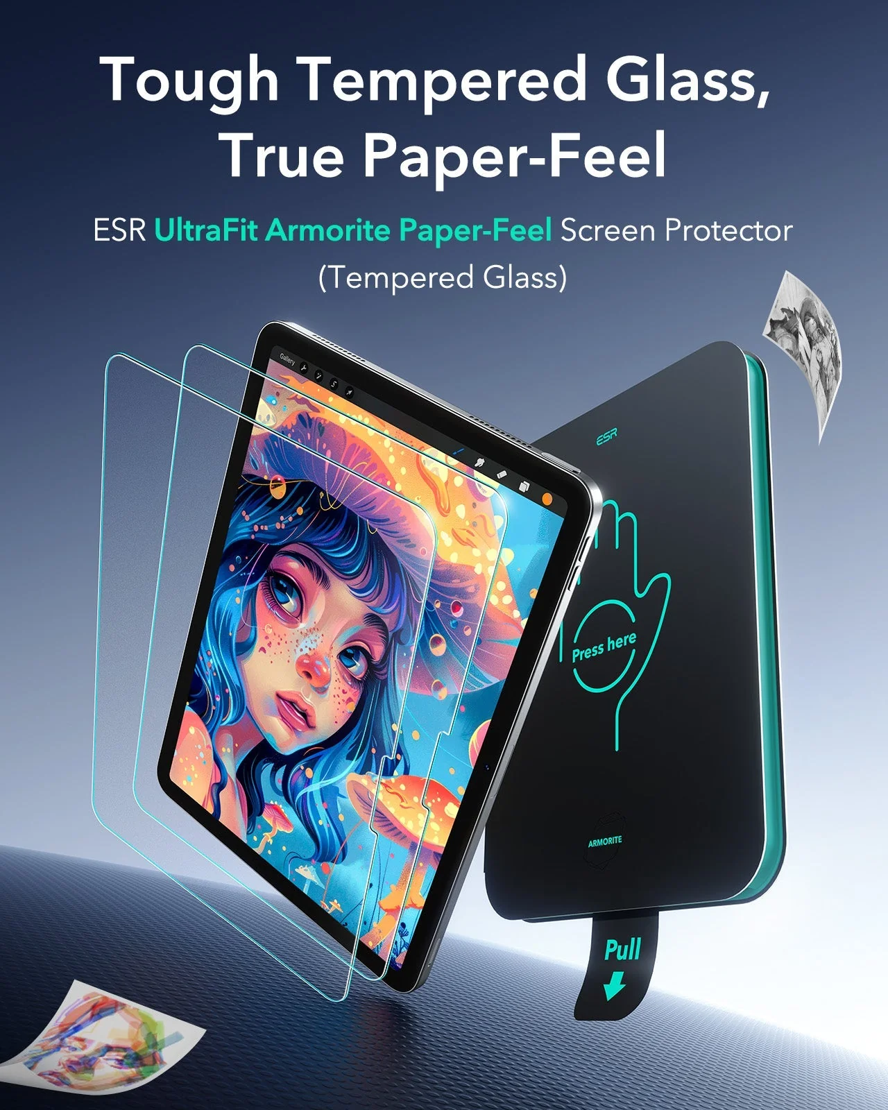 iPad Air 13" (M3) 2025 Bundle Shift Magnetic Case & Armorite® Paper-Feel Protection - Black - Image 9