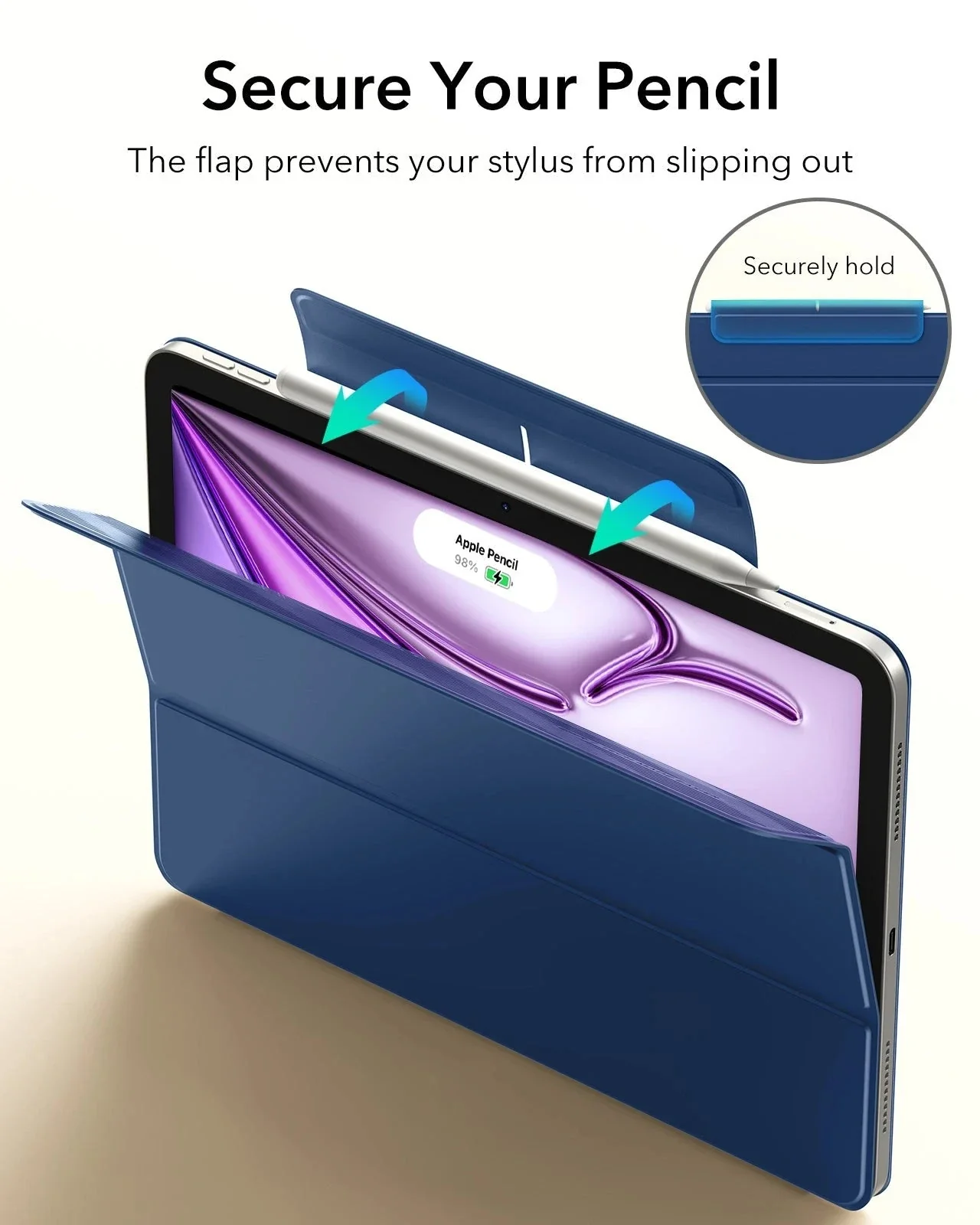 iPad Air 13" (M4) 2026 Rebound Magnetic Case - Navy Blue - Image 5