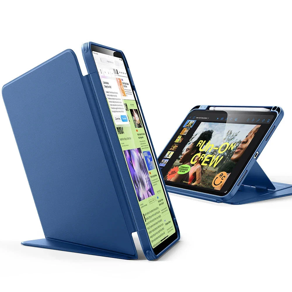 iPad 10th Gen Bundle Flip Magnetic Case with Geo Digital Pencil - Navy Blue - Image 3