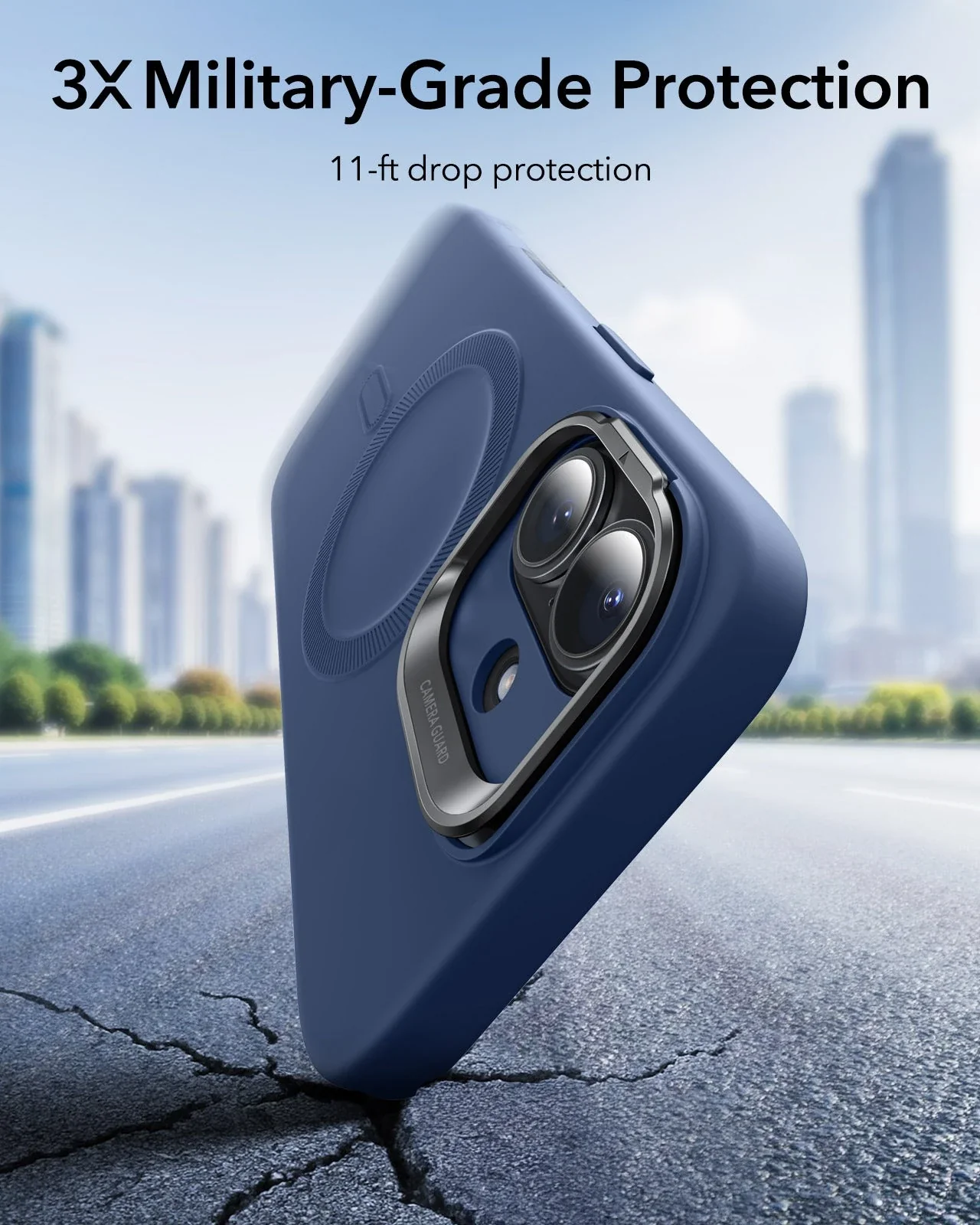 iPhone 17 Cloud Soft Magnetic Case (Camera Control, Stash Stand) - Navy Blue - Image 5