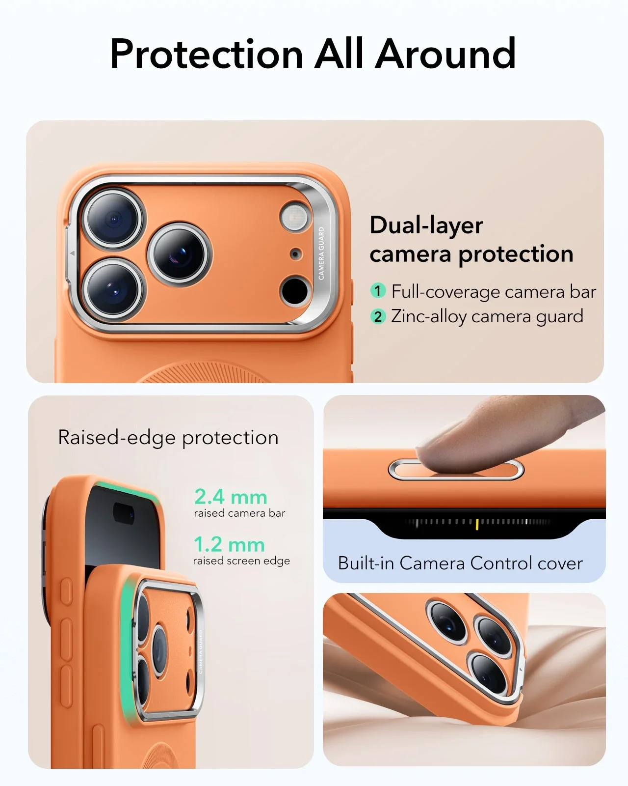 iPhone 17 Pro Max Cloud Soft Magnetic Case (Camera Control, Stash Stand) - Orange - Image 4