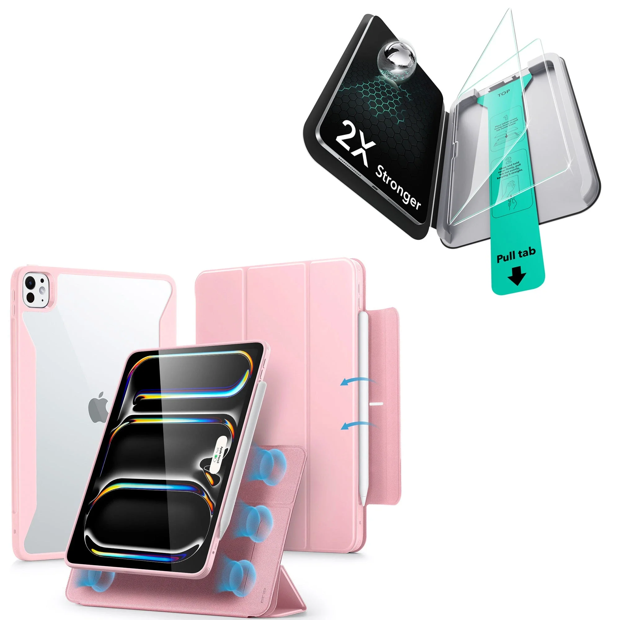 iPad Pro 13ʺ (2025) Rebound Case and Screen Protector Bundle - Pink
