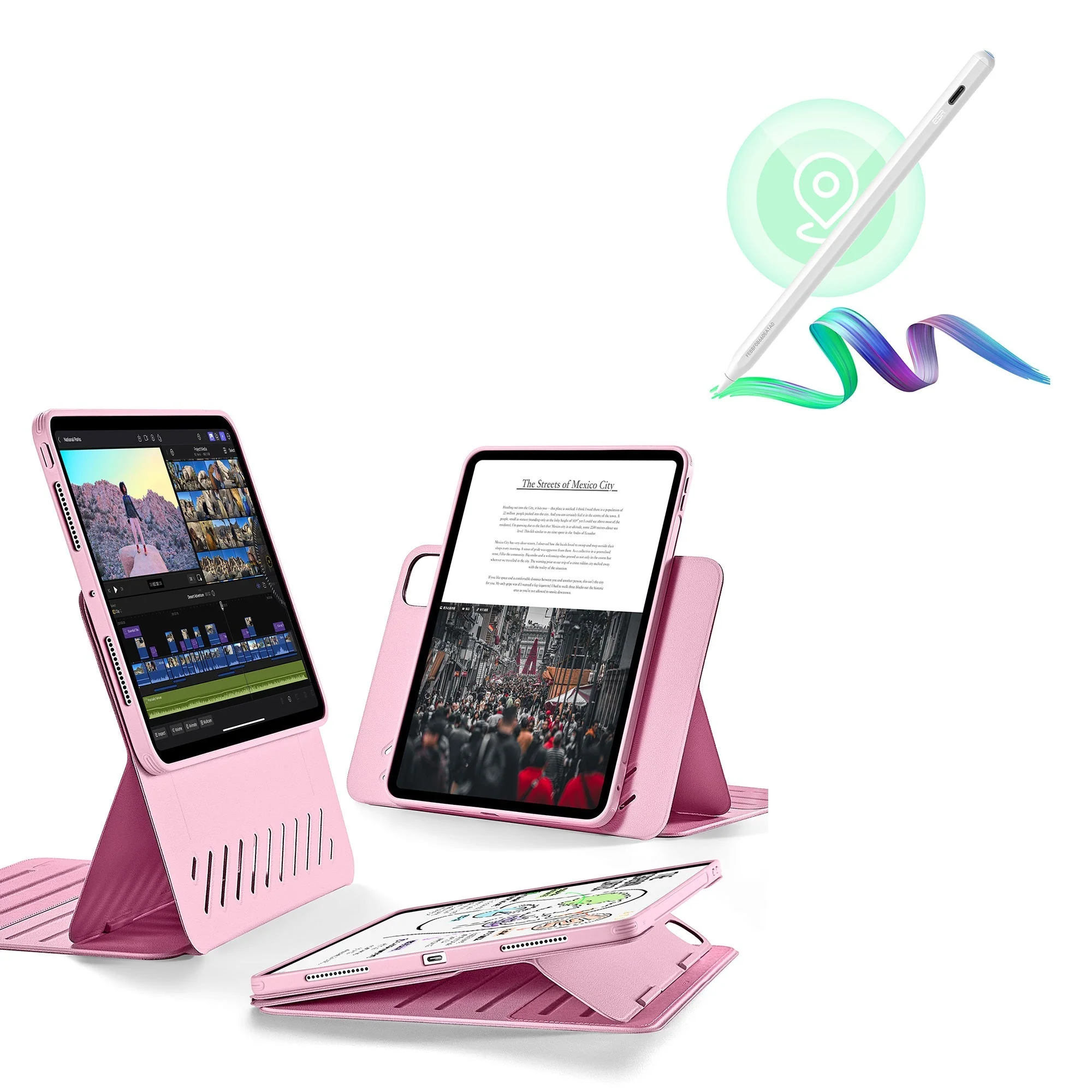 iPad Pro 13″ (2024) Shift Magnetic Case with Pencil Bundle - Pink