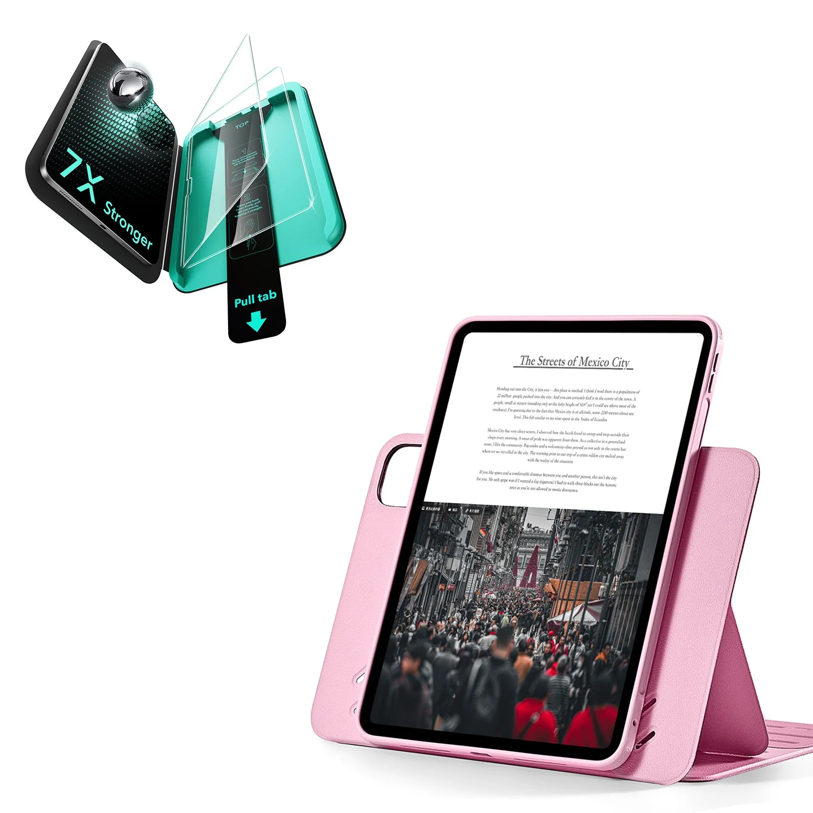 iPad Pro 11" (2025) Bundle Shift Magnetic Case & Armorite® Protection - Pink
