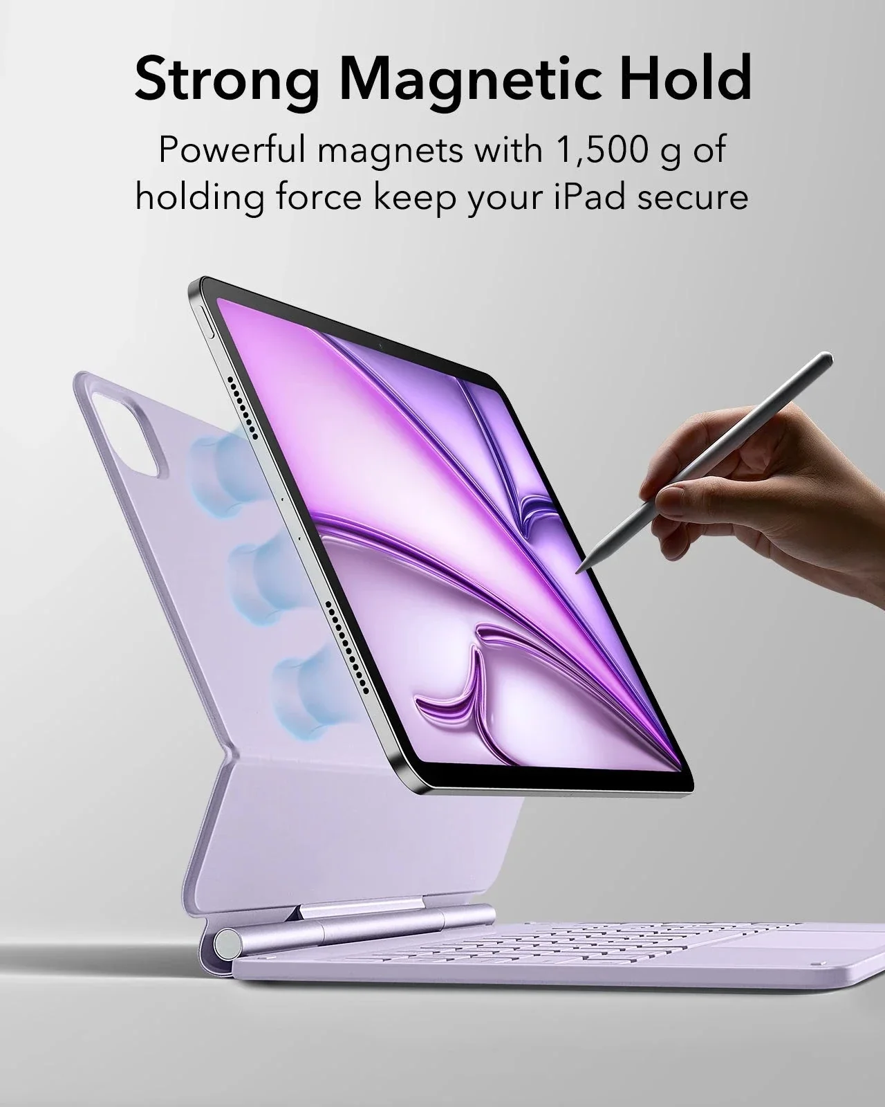 iPad Air 11” (M4) 2026 Rebound Magnetic Keyboard Case - US Layout-Purple - Image 8