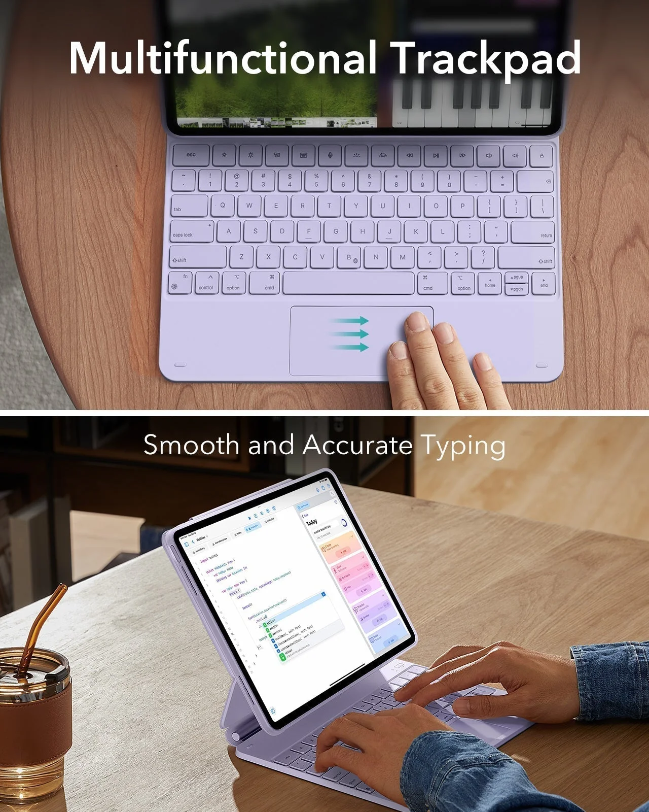 iPad Air 13" (M4) 2026 Bundle Rebound Magnetic Keyboard Case 360 & Screen Protectors - US Layout-Purple - Image 12