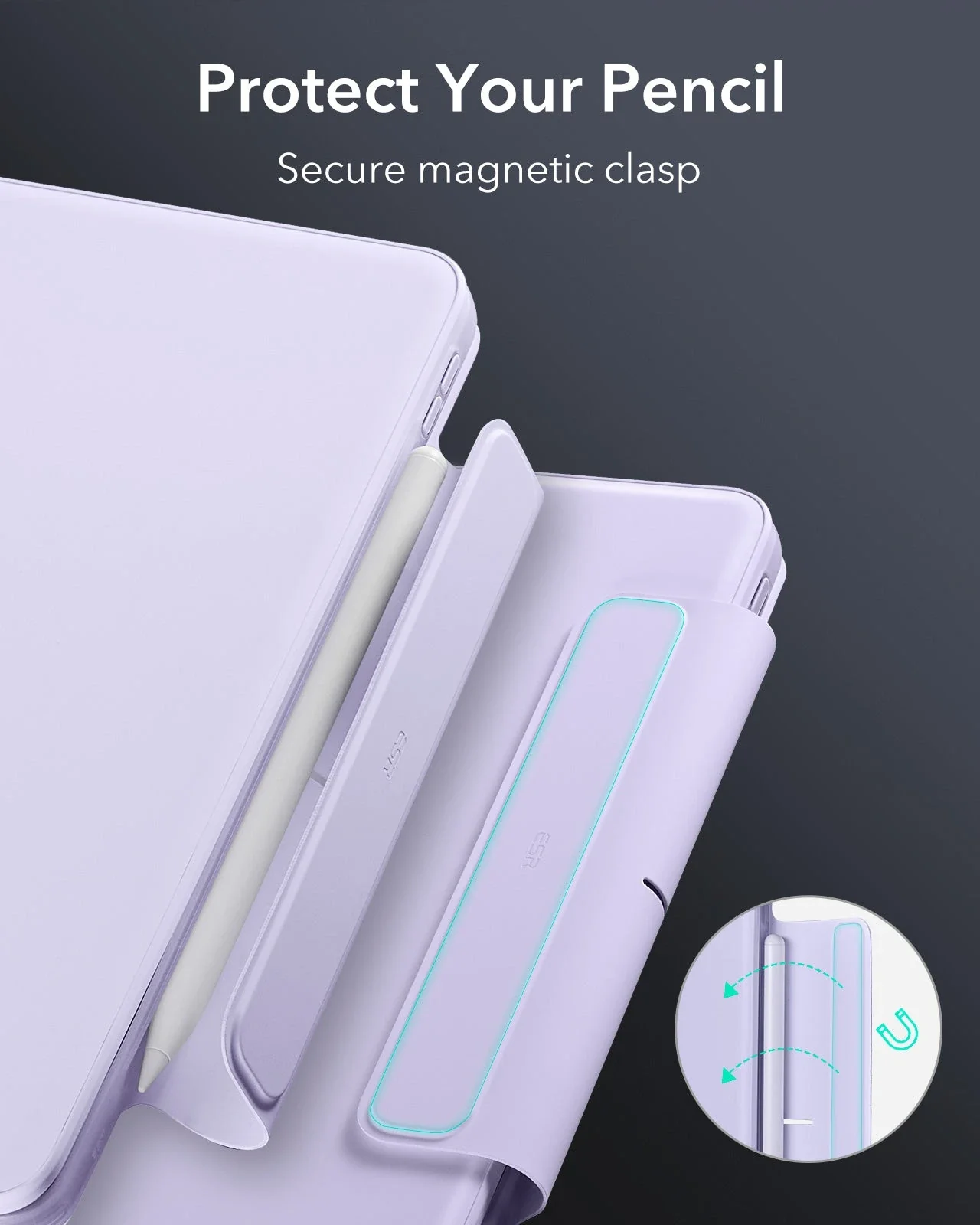 iPad Air 13" (M4) 2026 Bundle Rebound Magnetic Keyboard Case 360 & Digital Pencil-US Layout-Purple - Image 15