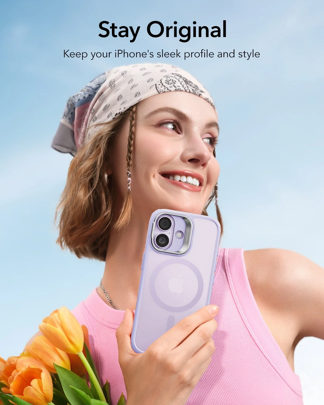 iPhone 17 Classic Hybrid Magnetic Case (Camera Control, Stash Stand) - Frosted Light Purple - Image 9