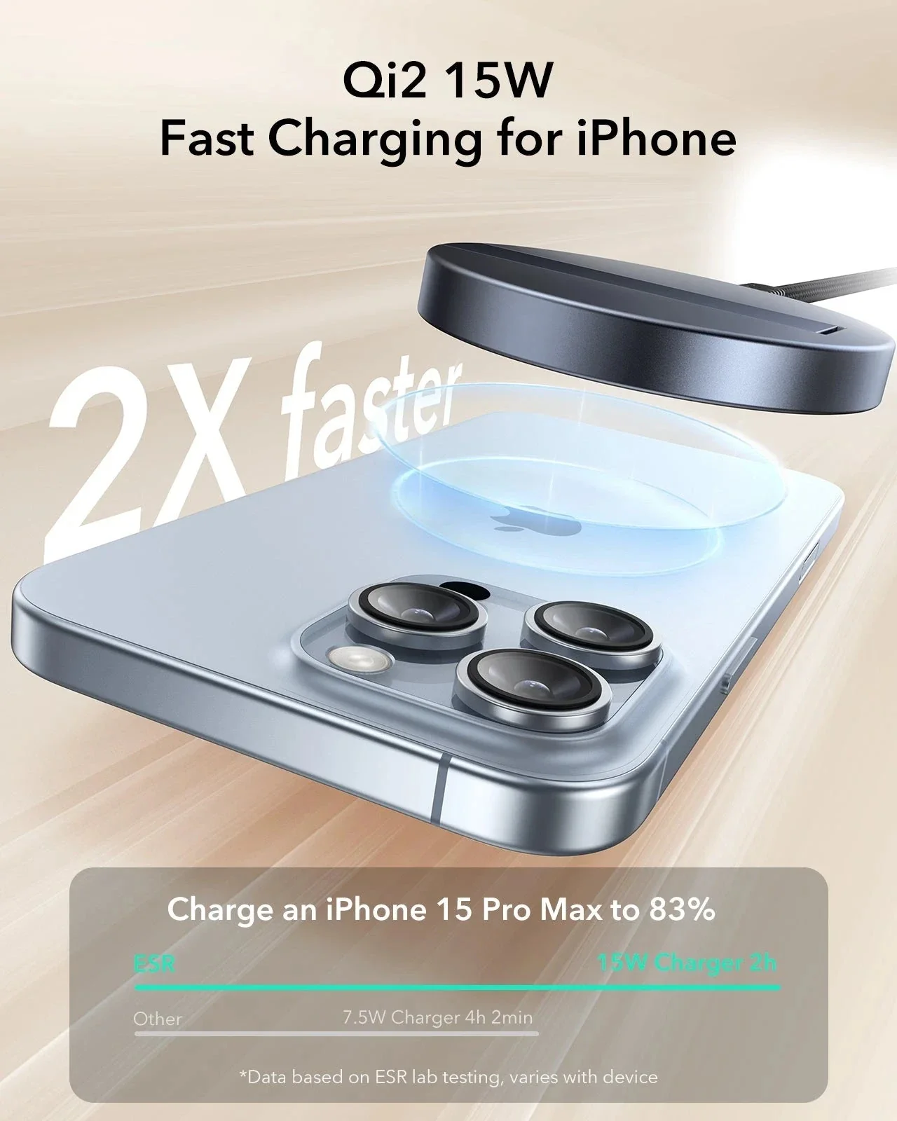 Magnetic Charging Pad (15W, Kickstand) - Black - Image 3
