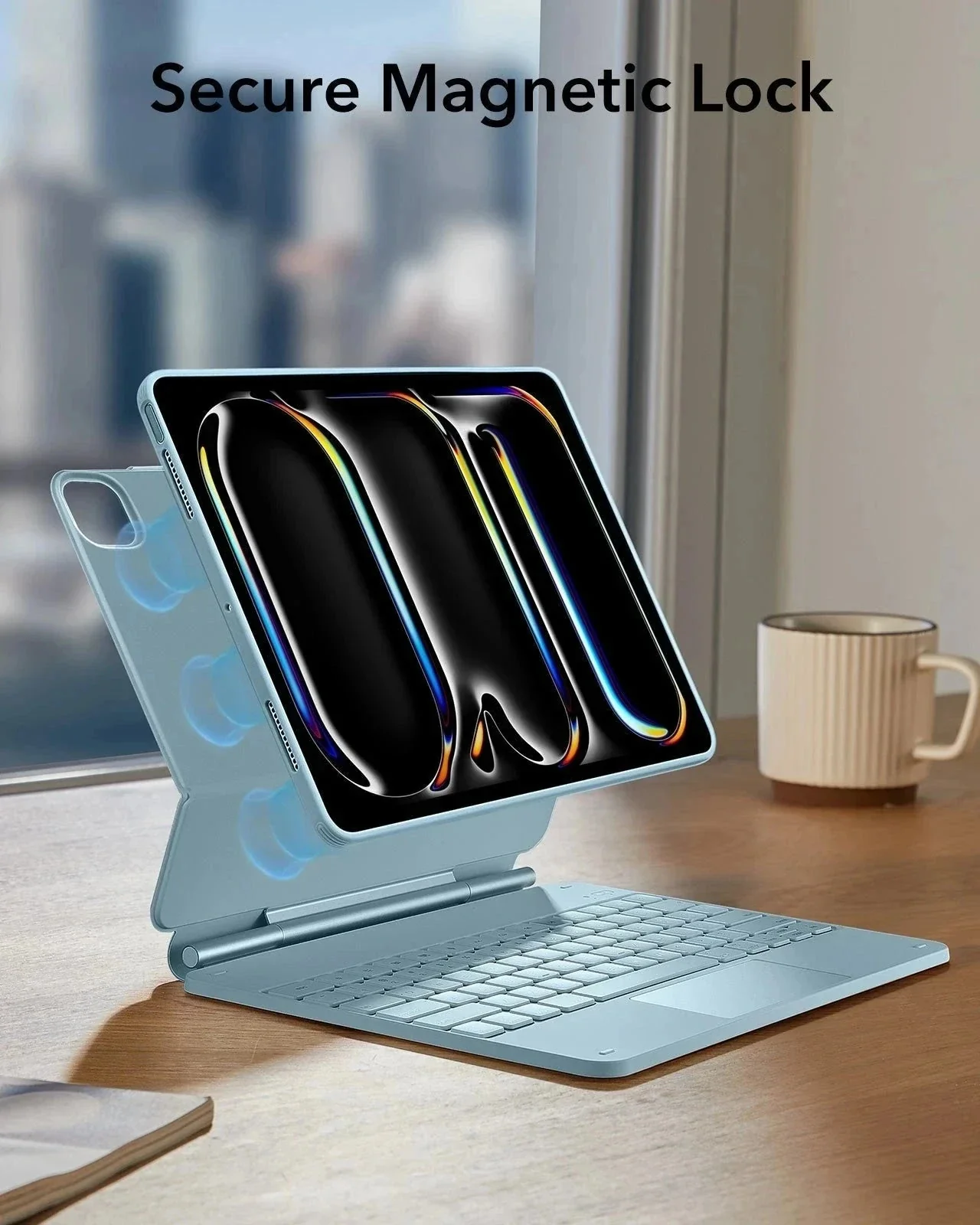 iPad Pro 13ʺ (2025) Bundle Rebound Magnetic Keyboard Case 360 & Armorite Screen Protectors  - US Layout-Blue - Image 7