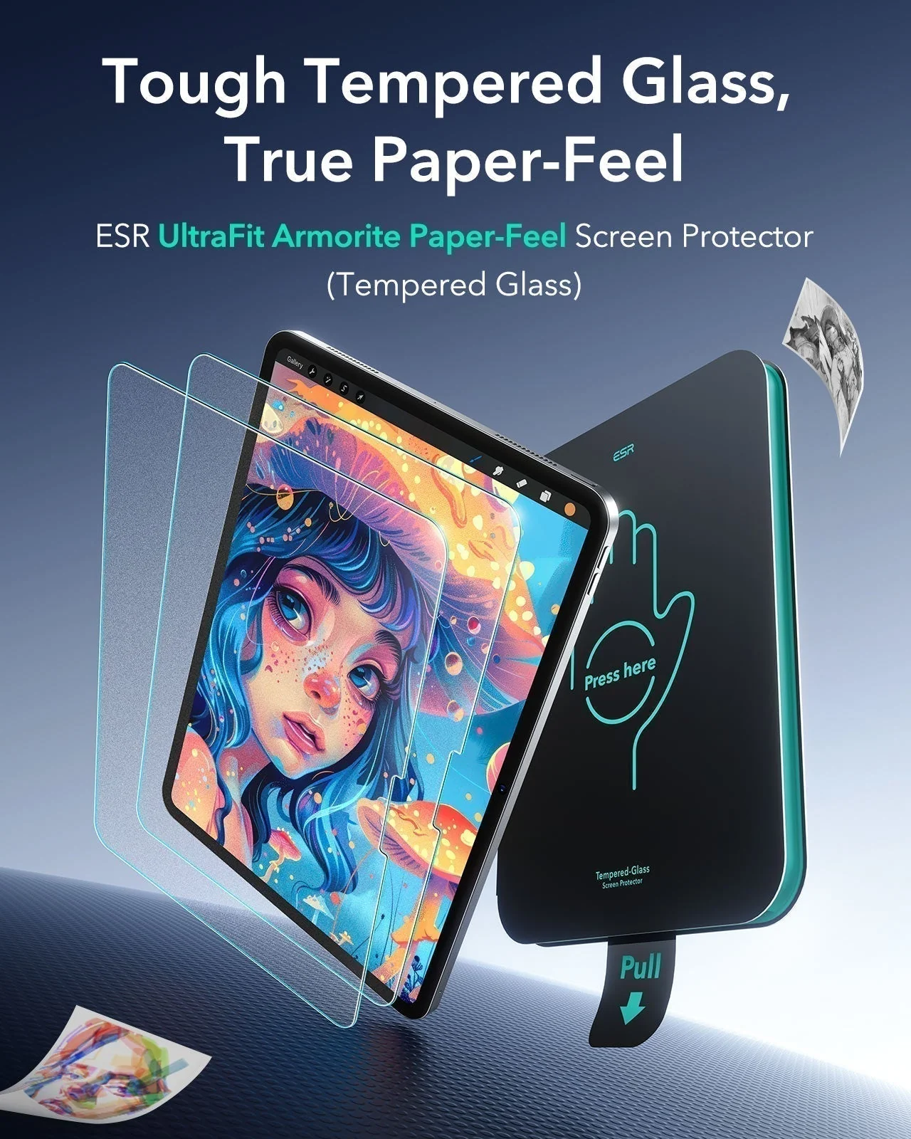 iPad Pro 11" (2025) Bundle Shift Magnetic Case & Armorite® Paper-Feel Protection - Red - Image 9