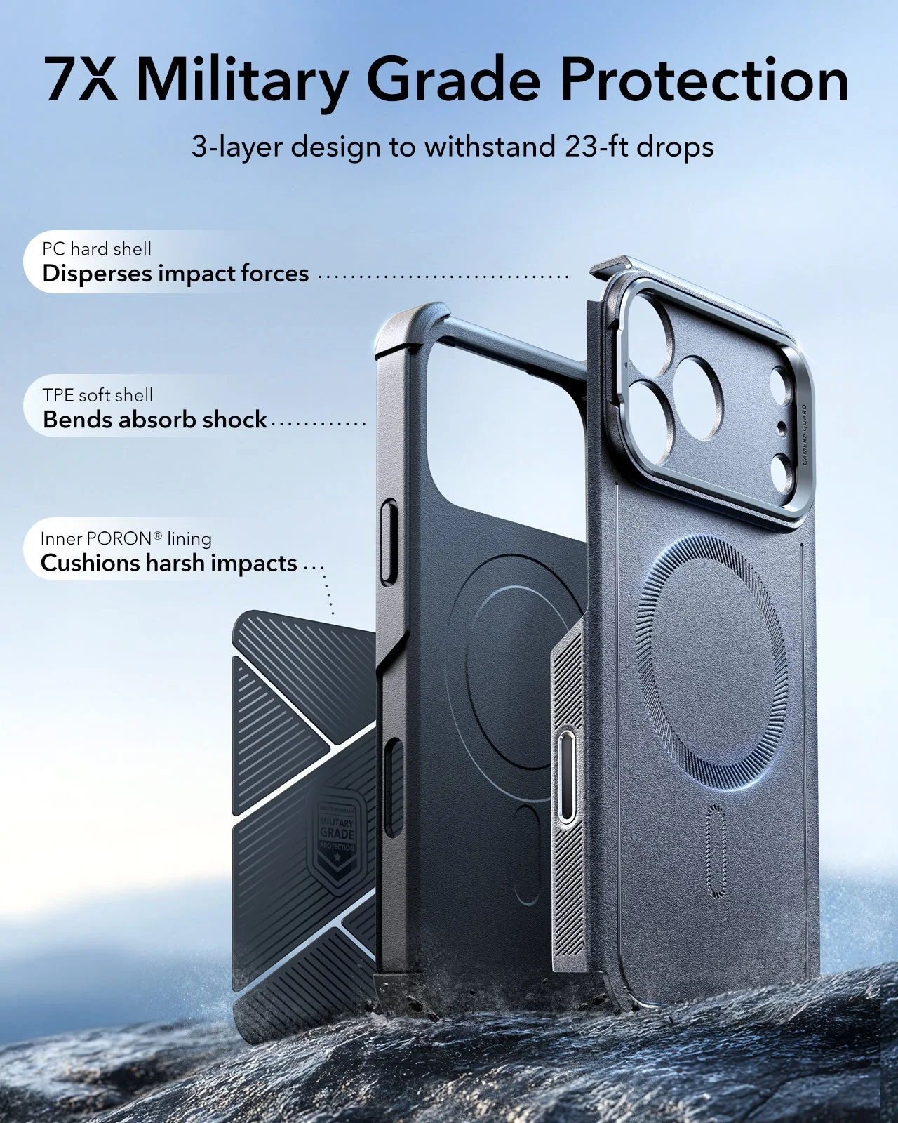 iPhone 17 Pro Cyber Tough Magnetic Case (Camera Control, Stash Stand) - Space Gray - Image 4