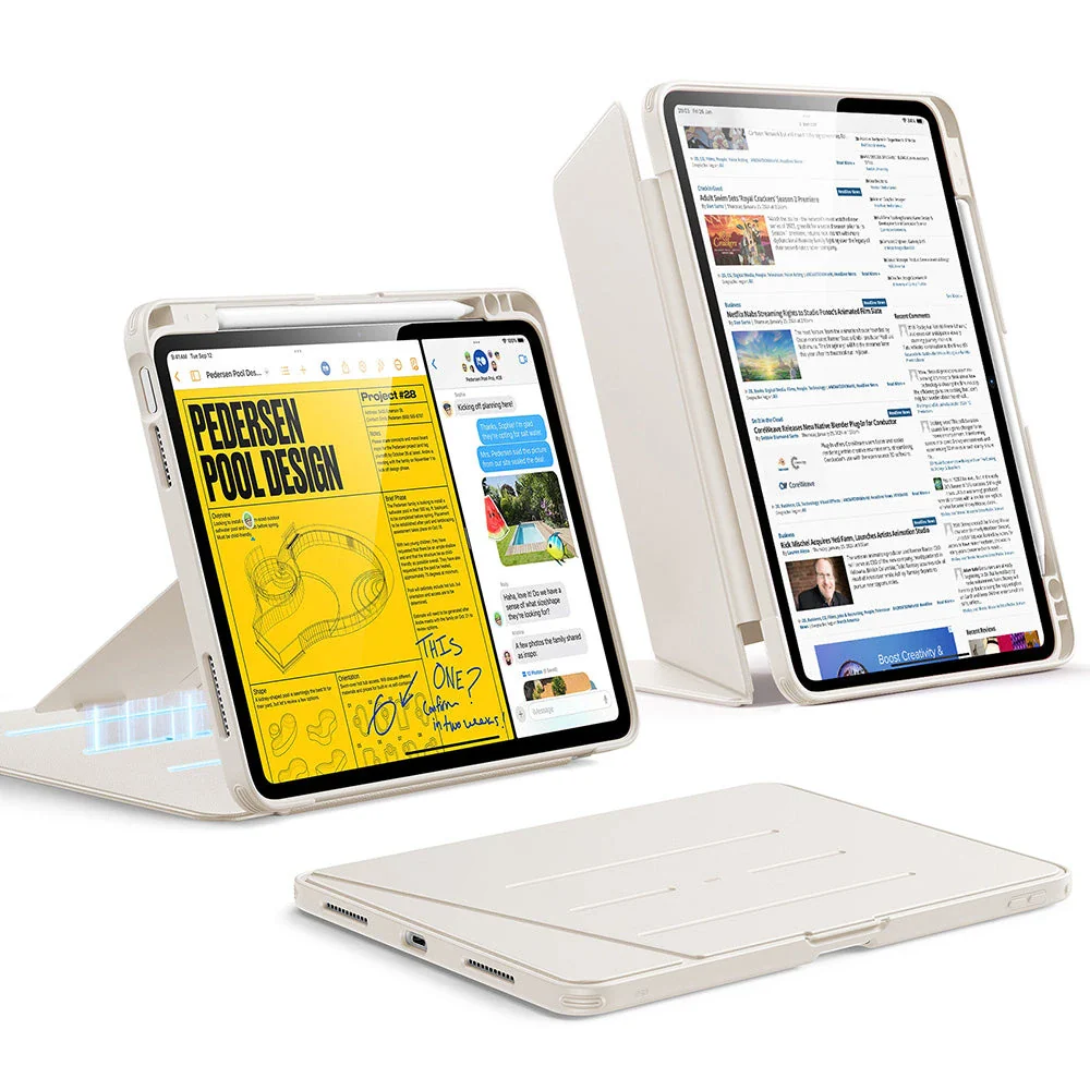 iPad Air 11" (M4) 2026 Flip Magnetic Case with Pencil Holder - Starlight