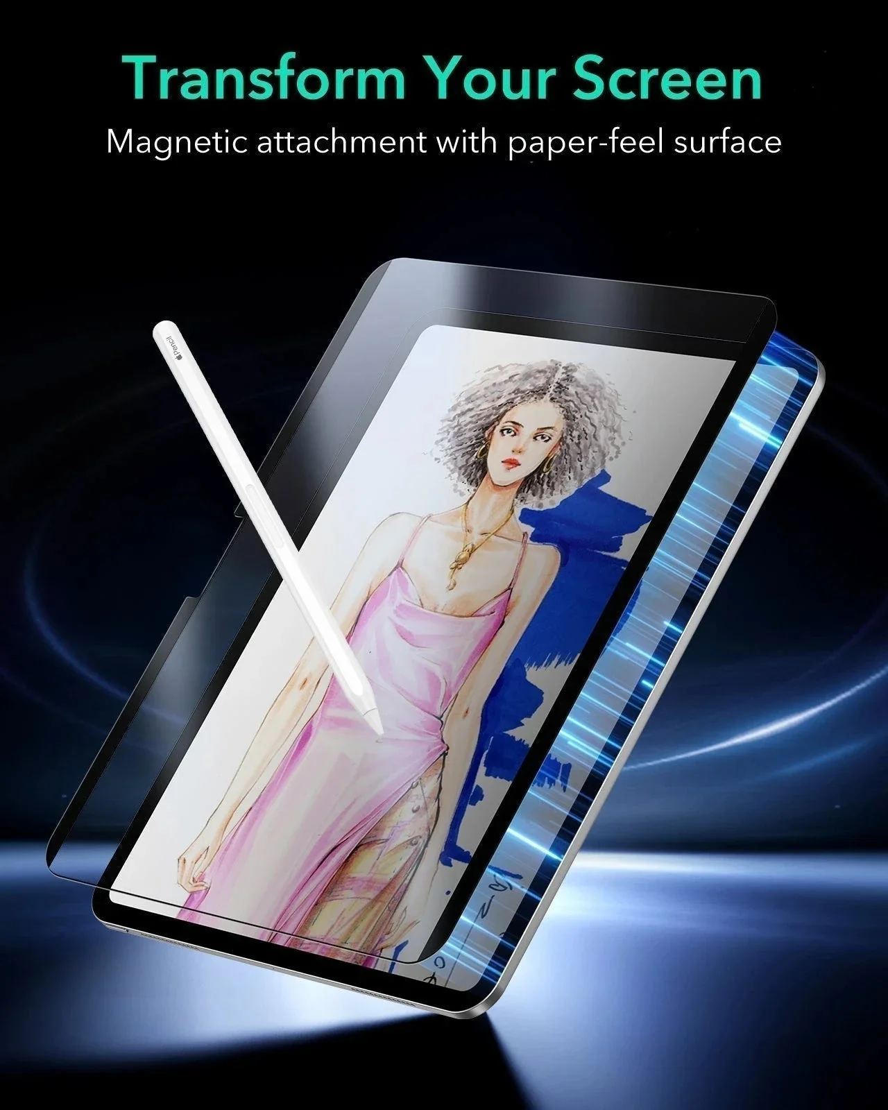 iPad Air 11" (M4) 2026 Bundle Rebound Magnetic Keyboard Case 360, Armorite & Paper-Feel Screen Protectors-US-Layout-Blue - Image 17