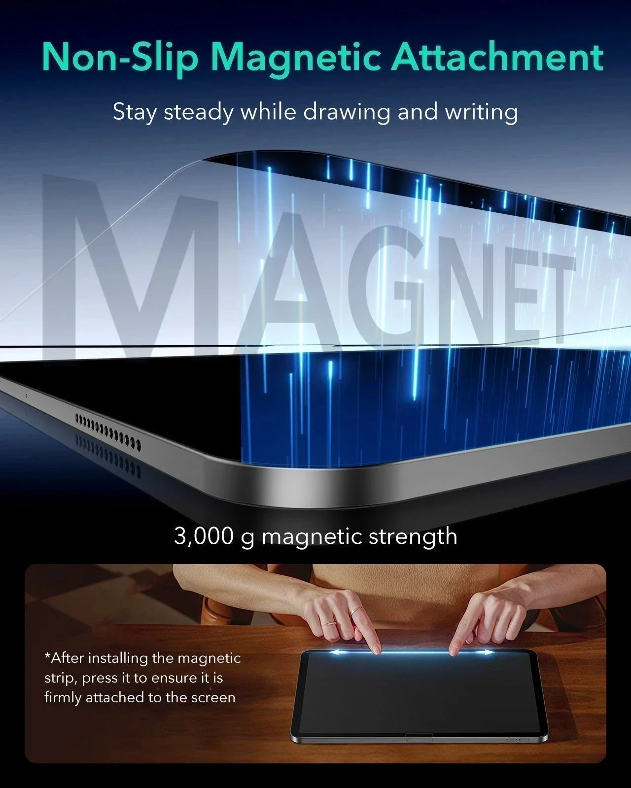 iPad Air 11" (M4) 2026 Bundle Rebound Magnetic Keyboard Case 360, Armorite & Paper-Feel Screen Protectors-US-Layout-Blue - Image 21