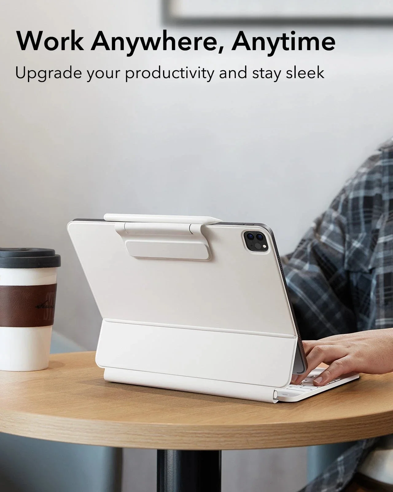 iPad Air 13” (M4) 2026 Rebound Magnetic Keyboard Case - US Layout-White - Image 4