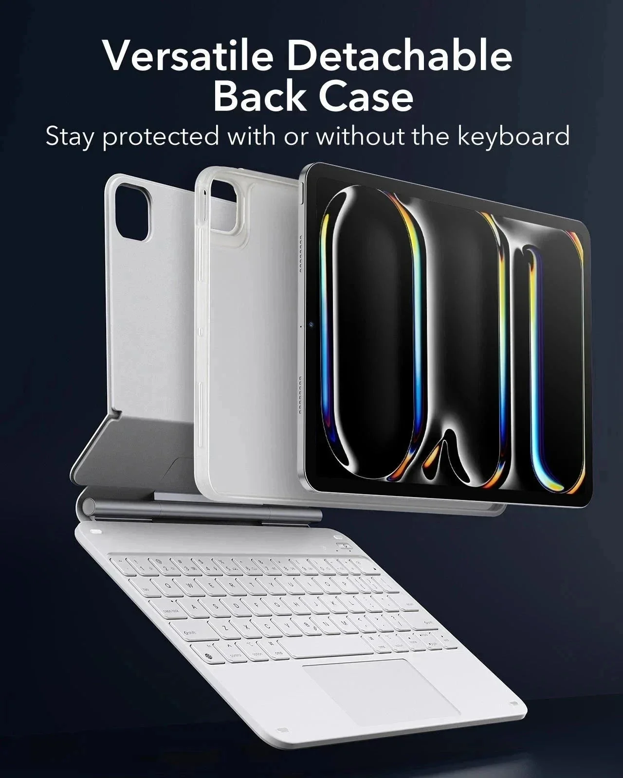 iPad Pro 11” (2025) Rebound Magnetic Keyboard Case 360 - US Layout-White - Image 4