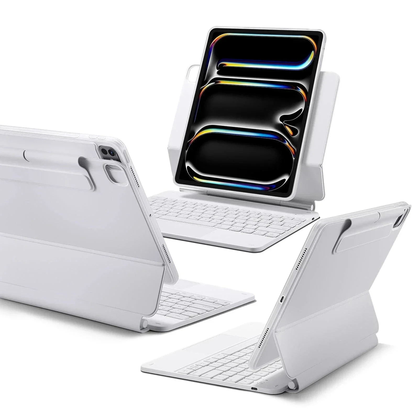 iPad Pro 13″ (2025) Rebound Magnetic Keyboard Case 360 - US Layout-White - Image 10